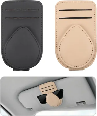 Produktbild von 2 Stück Brillenhalter für das Auto mit Kartenhalter für Sonnenbrillen, Karten und Stifte