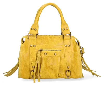 Produktbild von Erisia Damen-Schultertasche aus geprägtem Wildleder Abnehmbarer Riemen Italy Black B UNICA 25x15x10 cm