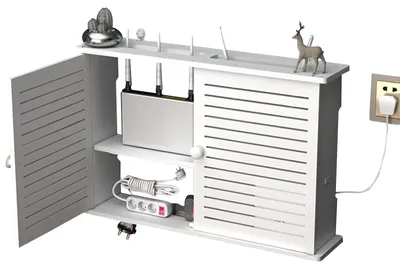 Wand-Router-Box, versteckte Kabelaufbewahrung, 48x11x31,5 cm, PVC