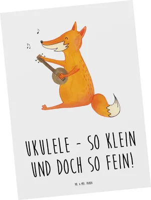 Produktbild von Mr. & Mrs. Panda Grußkarte Zauberhafte Ukulele - Weiß - Geschenk, Musikinstrument, Hawaii, Motivkarte, Musiker, Kunstkarten, Ansichtskarte, Instrument lernen, Spaß, Musik