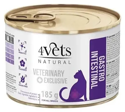 Produktbild von 4VETS Natural Gastro Intestinal Cat - Nassfutter für Katzen - 24 x 185 g