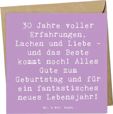 Produktbild von Mr. & Mrs. Panda faltkarte Spruch 30. Geburtstag - Lavendeltraum - Geschenk, Liebe, Geburtstagsgeschenk, anlasskarte, Meilenstein, Geburtstagsfeier, Happy Birthday