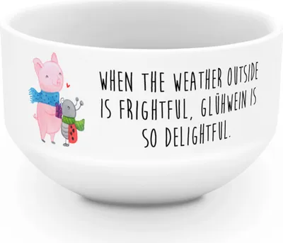Produktbild von Mr. & Mrs. Panda dessertschale Glühschwein Smörle - Weiß - Geschenk, Süßer Marienkäfer Gibt, Winterlicher Glühwein Spruch, Ist Köstlich, frühstücksbowl, Winter, schale