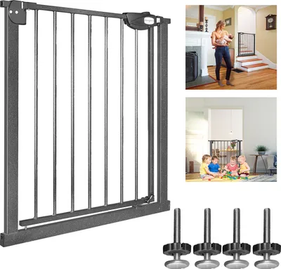 Obrázek produktu pro UISEBRT Stair Guard bez vrtání Stair Gate Door Guard Auto-Close 180° For Baby Kids 75-85cm Black