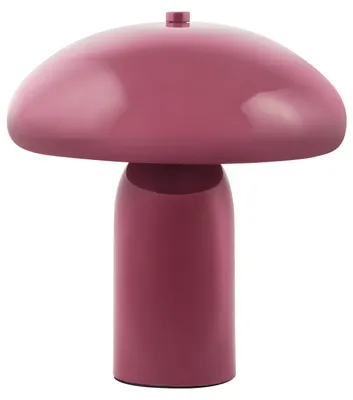 Produktbild von BELIANI Tischlampe Burgunderrot Metall 22 cm Hoch Pilzform mit Kabel und Schalter Moderne Tischleuchte Nachttischlampe Schlafzimmer Wohnzimmer