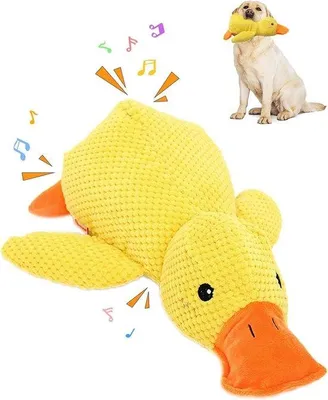 Produktbild von Unverwüstbares Plüsch Spielzeug für Hunde, Gelber Enten Piepspielzeug für Haustiere, für kleine, mittelgroße und große Rassen geeignet