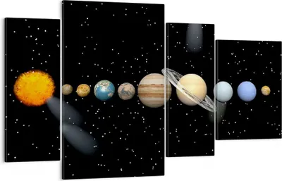 Produktbild von Bild auf Leinwand - Leinwandbild - Universum Galaxie Planeten Sterne - 120x70cm - Wand Bild - Wanddeko - Leinwanddruck - Bilder - Kunstdruck - Leinwand bilder - Wandkunst - DL120x70-1486