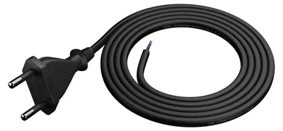 Produktbild von Anschlusskabel 1 m mit Flachstecker 2×0,75 mm² OMY P schwarz W-98464