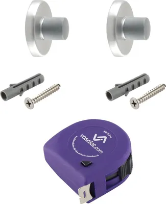 Produktbild von vasalat Türstopper Wand mit Dämpfer - Tür Stopper Wand mit Gummipuffer ø 20mm, Höhe 28mm, Türpuffer zum Schutz von Wand & Tür, Aluminium silber eloxiert - 2 Stück