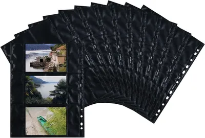 Productafbeelding van Fotohoezen Map - Fotopaan Zichthoezen - Foto's n - Weekmakervrij Archiefkwaliteit - 9 x 13 cm - Zwart