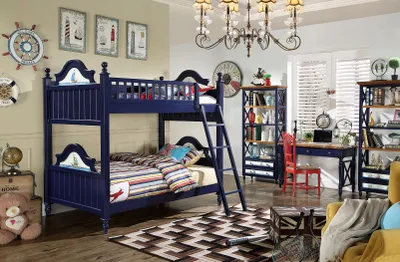 Image de Lit superposé classique Lit d'enfant Lits Chambre d'enfant Lit surélevé Véritable bois