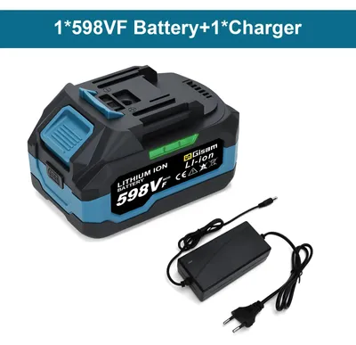 Produktbild von Wiederaufladbarer 18V Lithium-Akku für Elektrowerkzeuge - Akku-Pack 598VF - 4,0–4,5Ah - LED-Anzeige - Set mit 1 Akku + Ladegerät