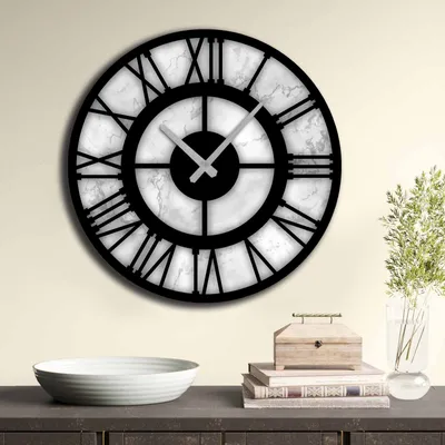 Produktbild von Opviq, 5050MS-014, Wanduhren, Mehrfarbig, MDF, 50 x 50 cm