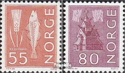 Produktbild von Briefmarken Norwegen 1963 Mi 504y,506y (kompl.Ausg.) postfrisch Freimarken