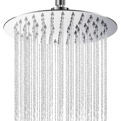 Obrázok produktu pre Sprchová hlavica, nerezová oceľ, 8 palcov, okrúhly tvar, úsporná, chrómová, závit G1/2, priemer 20 cm