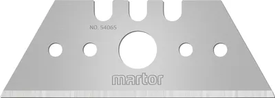 Produktbild von MARTOR 10 x TRAPEZKLINGE, Ersatzklingen Cuttermesser, Sicherheitsmesser, 18,8 mm, Scharf, Im Spender, 2-fach Nutzbar, NR. 54065