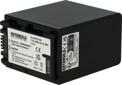 Produktbild von EXTENSILO Akku kompatibel mit Sony HDR-XR100, HDR-UX7, HDR-UX5, HDR-UX5E, HDR-XR105E, HDR-XR100E, HDR-UX7E, HDR-UX9E Kamera (3300 mAh, 7,4 V, Li-Ion)