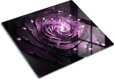 Imagen del producto de Placa de protección de vidrio – Cubierta para placa de cocina – Cubierta para placa de inducción – 60x52 cm – Limpieza fácil – Vidrio templado – Diseño abstracto de rosa