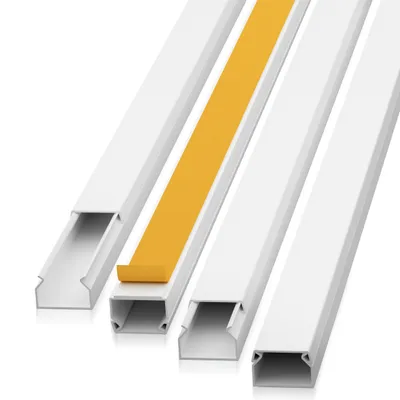 Produktbild von Kabelkanal Selbstklebend Weiss 1m (10 Stk. - 15x10mm klein) - 10m Kabelkanäle mit Schaumklebeband fertig für Montage an der Wand - 15 x 10 mm