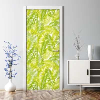Produktbild von Dekorative Klebefolie selbstklebend Tapete Türposter dekoration Tropische Pflanzen 70 x 200 cm