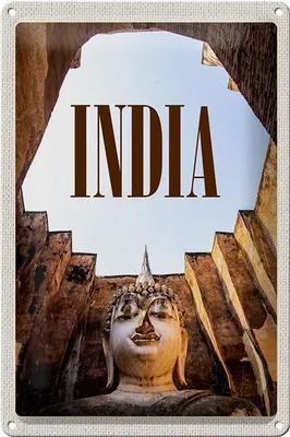 Produktbild von Blechschild Reise 20x30cm Indien Sehenswürdigkeiten Skulptur