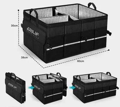 Produktbild von Famanu Kofferraum Organizer Faltbar mit Isolierung - 60 x 38 x 30 cm