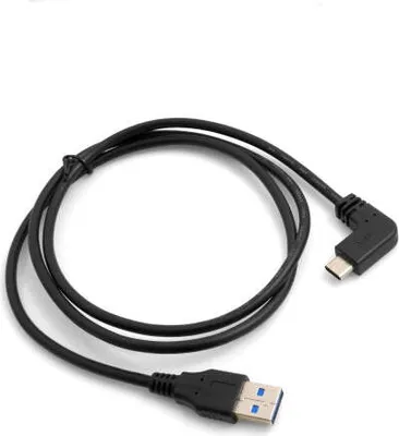 Produktbild von SYSTEM-S USB 3.1 Typ C Stecker 90° gewinkelt Winkel zu USB 3.0 Typ A Stecker Kabel Datenkabel Ladekabel 100 cm