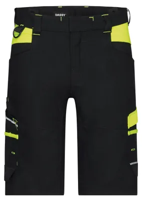 Productafbeelding van DASSY werkkort broek MANILLA, damesmodel, maat 42, zwart/geel