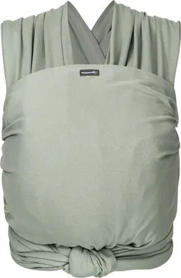Produktbild von HOPPEDIZ Babytragetuch Elastisches Tragetuch für Neugeborene ab Geburt - aus 100 % Baumwolle salbei 4,60 x 0,50 m