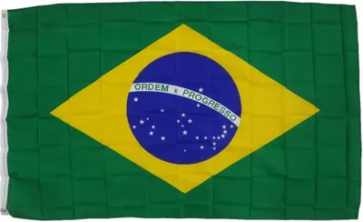 Image de XXL Drapeau Brésil 250 x 150 cm Drapeau avec 3 oeillets 100g/m² poids du tissu Hissflag