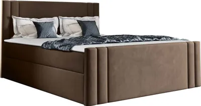 Produktbild von MIRJAN24 Boxspringbett Carmen, Stilvoll Doppelbett mit zwei Bettkästen, Schlafzimmer Ehebett (Amor Velvet 4301, Größe: 160x200 cm)