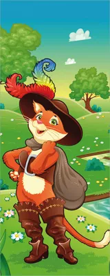 Produktbild von Wallario Poster - Gestiefelter Kater, Kunstdruck Größe: 50 x 125 cm