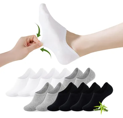 Produktbild von FALARY 12 Paar Sneaker Socken Damen 35-38 Bambussocken Füsslinge Herren Uni No Show Socken Atmungsaktiv Sneakersocken Weiß – Weiß*12