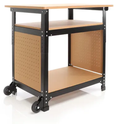 Mobile Werkbank, höhenverstellbar, 68x50 cm, MDF-Platte 15 mm