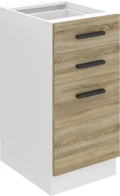 Produktbild von Belini Unterschrank Küche, Küchenunterschrank 40 cm Breite. SDSZ Küchenunterschrank ohne Arbeitsplatte. Küchenschrank mit Schubladen, Sonoma-Eiche
