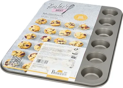 Produktbild von IRKMANN 24er Mini-Muffinform, L 38,5 x B 26 x H 2,2 cm, Antihaftbeschichtung, PFOA- und PFOS-frei, i