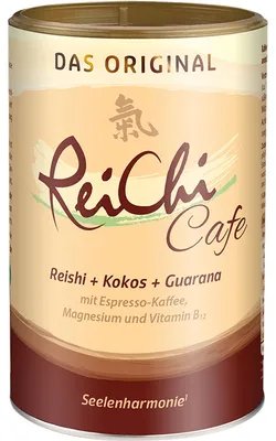Produktbild von ReiChi Cafe Reishi-Pilz Espresso-Kaffee mit Kokos Guarana Ginseng Pulver, 400 g Pulver