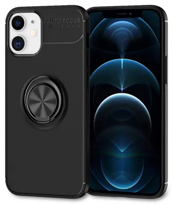 Zdjęcie produktu dla Etui na telefon komórkowy NALIA Ring do iPhone 12 / iPhone 12 Pro, ochrona telefonu komórkowego TPU czarny