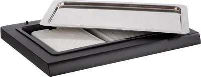 Produktbild von APS 11546 Buffetvitrine TOP FRESH, Box aus Buchenholz, Kunststoffwanne, Tablett aus Edelstahl, 60 x 41 cm, inkl. 2 Kühlakkus, Höhe, 5 cm,  Germany