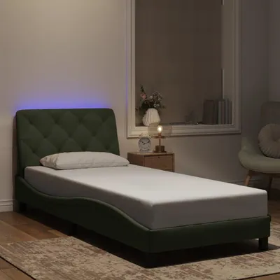 Obrázok produktu pre vidaXL Rám postele s LED bez matraca svetlosivý 90x200 cm zamat