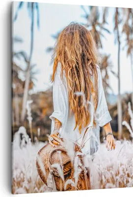 Produktbild von Bild auf Leinwand - Leinwandbild - Einteilig - Wiese Frau Gras - 50x70cm - Wand Bild - Wanddeko - Wandbilder - Leinwanddruck - Kunstdruck - Wanddekoration - Leinwand bilder - Wandbild - PA50x70-5115