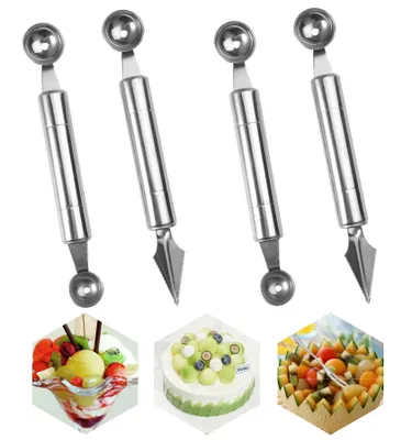 4-tlg. Edelstahl Fruchtausstecher-Set, Melonenkugelausstecher