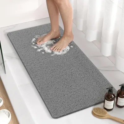 Obrázok produktu pre Protisklzová podložka do kúpeľne, 88 x 40 cm, PVC, sivá