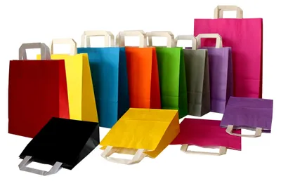 Produktbild von Papiertragetaschen mit Flachhenkel 22 + 10 x 29 cm (200 Stück, SCHWARZ)
