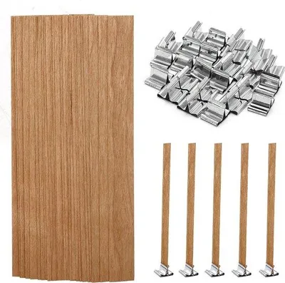 Produktbild von Famanu Kerzenwachs - 25 Holzkerzenwicken mit Halter
