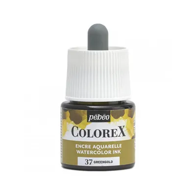 Zdjęcie produktu dla Tusz akwarelowy Pebeo Colorex, 45 ml, 37 zielone złoto