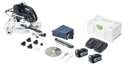 Image de Festool KAPEX KSC 60 EB-Basic Scie à onglets à batterie 18 V / 36 V 216 mm Brushless + 4x batterie 5,0 Ah + chargeur + Systainer