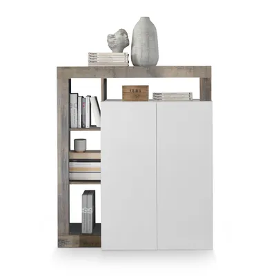 Zdjęcie produktu dla Komoda wysoka Frankfurt 2-drzwiowa - szer. 108 cm