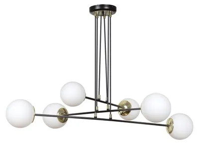 Obrázok produktu pre Závesná lampa OGNIS z čiernej ocele so zlatými akcentmi