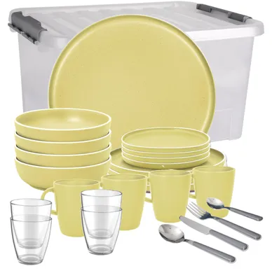 Image de Set de vaisselle de camping BRUNNER pour 4 personnes | Antidérapant | Tout compris  DOLOMIT, 36 pièces
